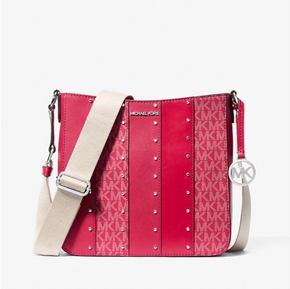 NWT MK Jet Set Small Studded Patchwork Crossbody